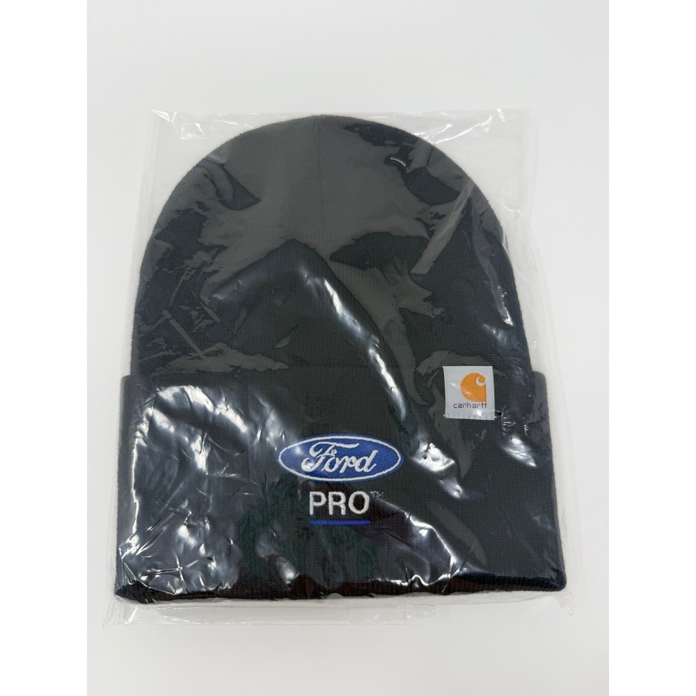 Carhartt Ford Pro Beanie One Size Navy Blue Knit Cuffed Hat 104597-NVY NEW